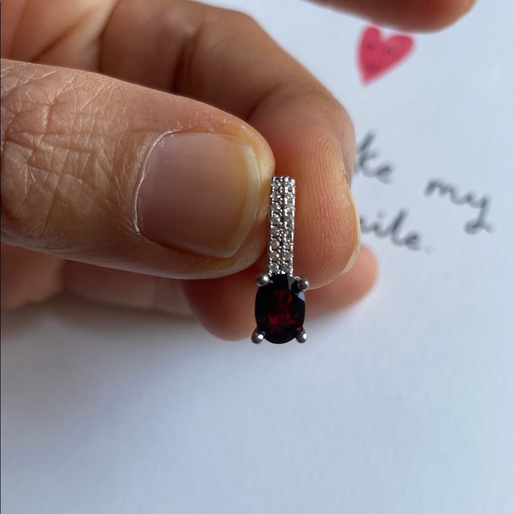 .925 Silver and Red Earrings with Intricate Detailing
